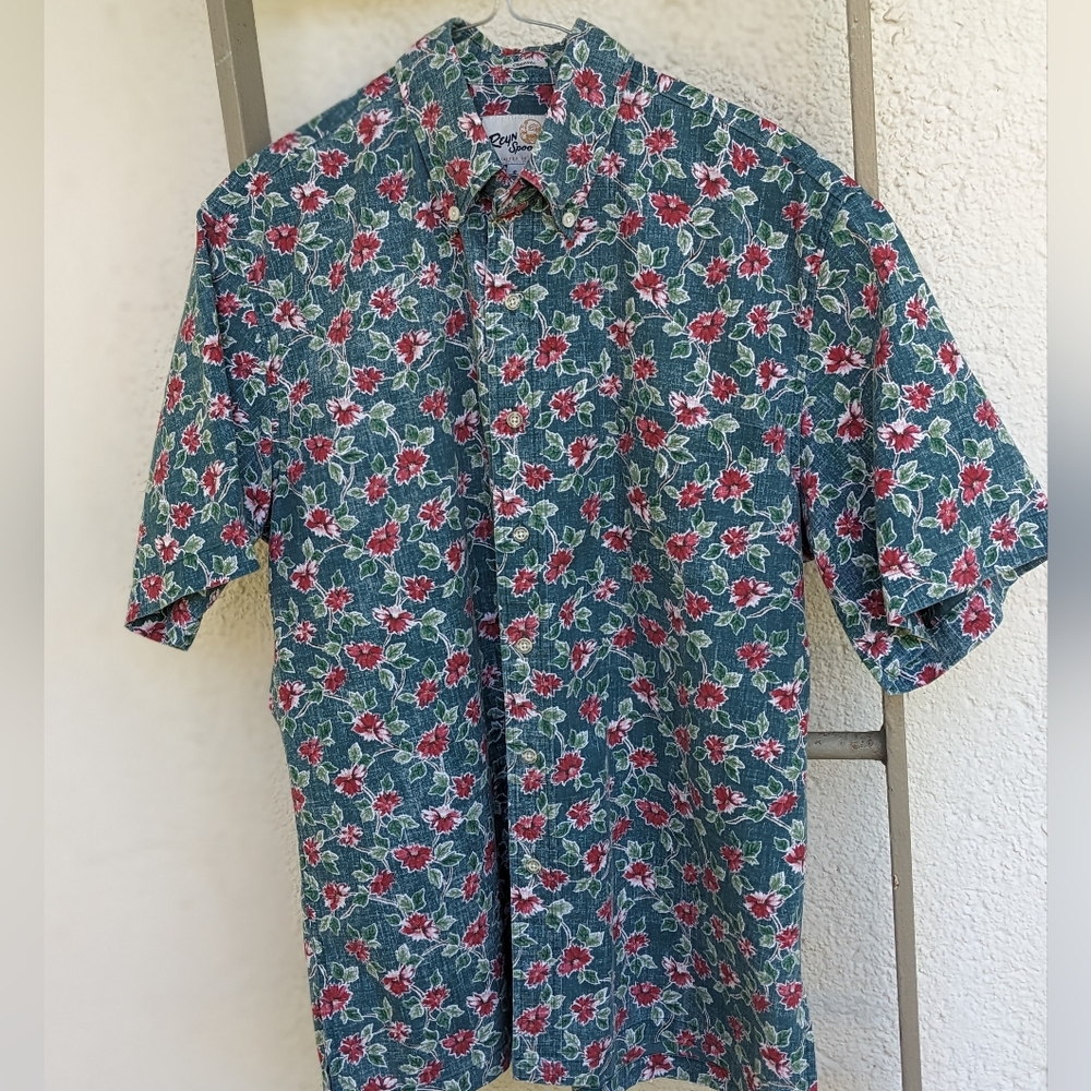 Reyn Spooner - Floral Green and Red Men's Shirt